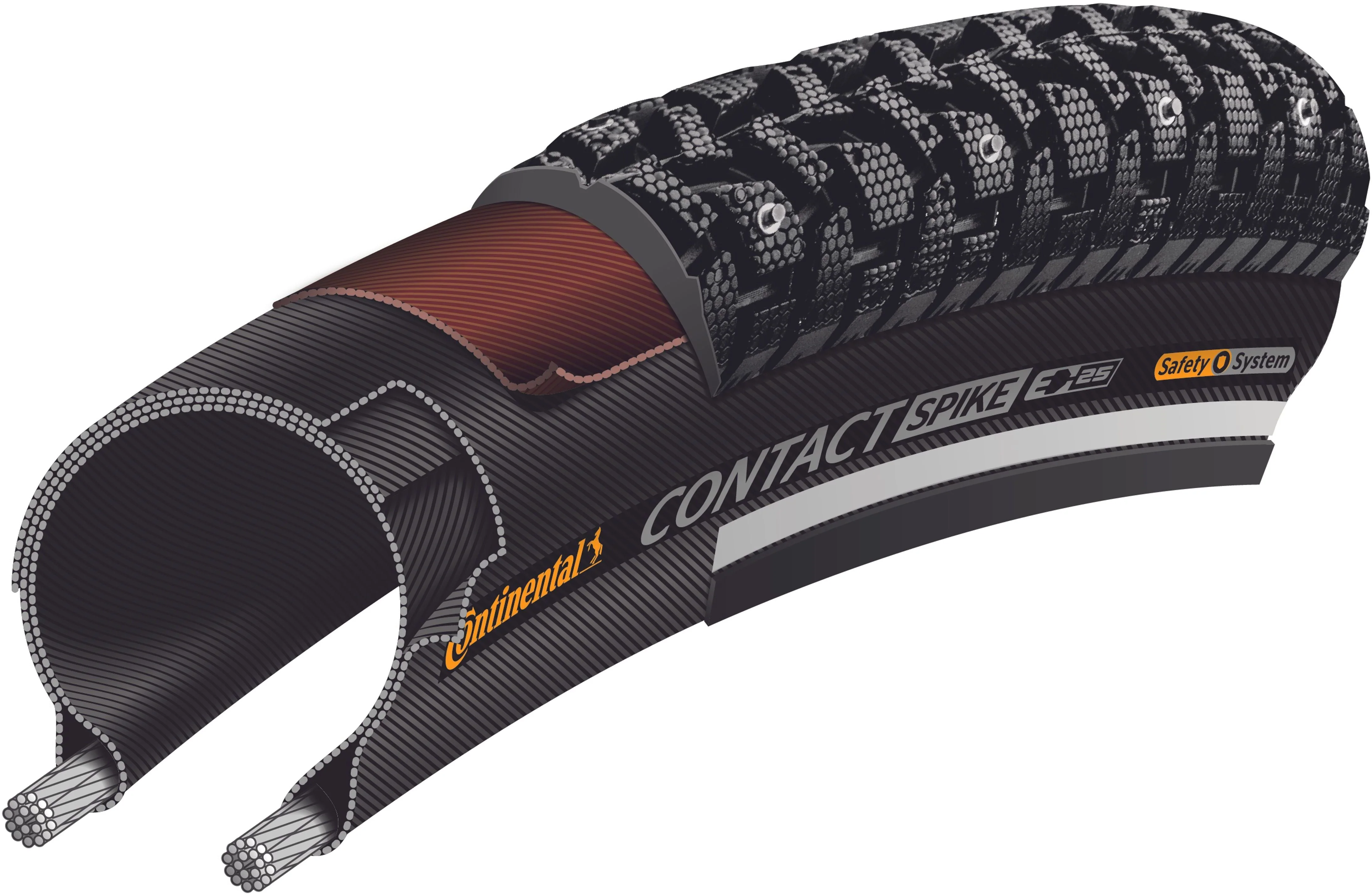 Continental Contact Spike 120 Drahtreifen 700x37C E-25 Reflex schwarz - Image 3
