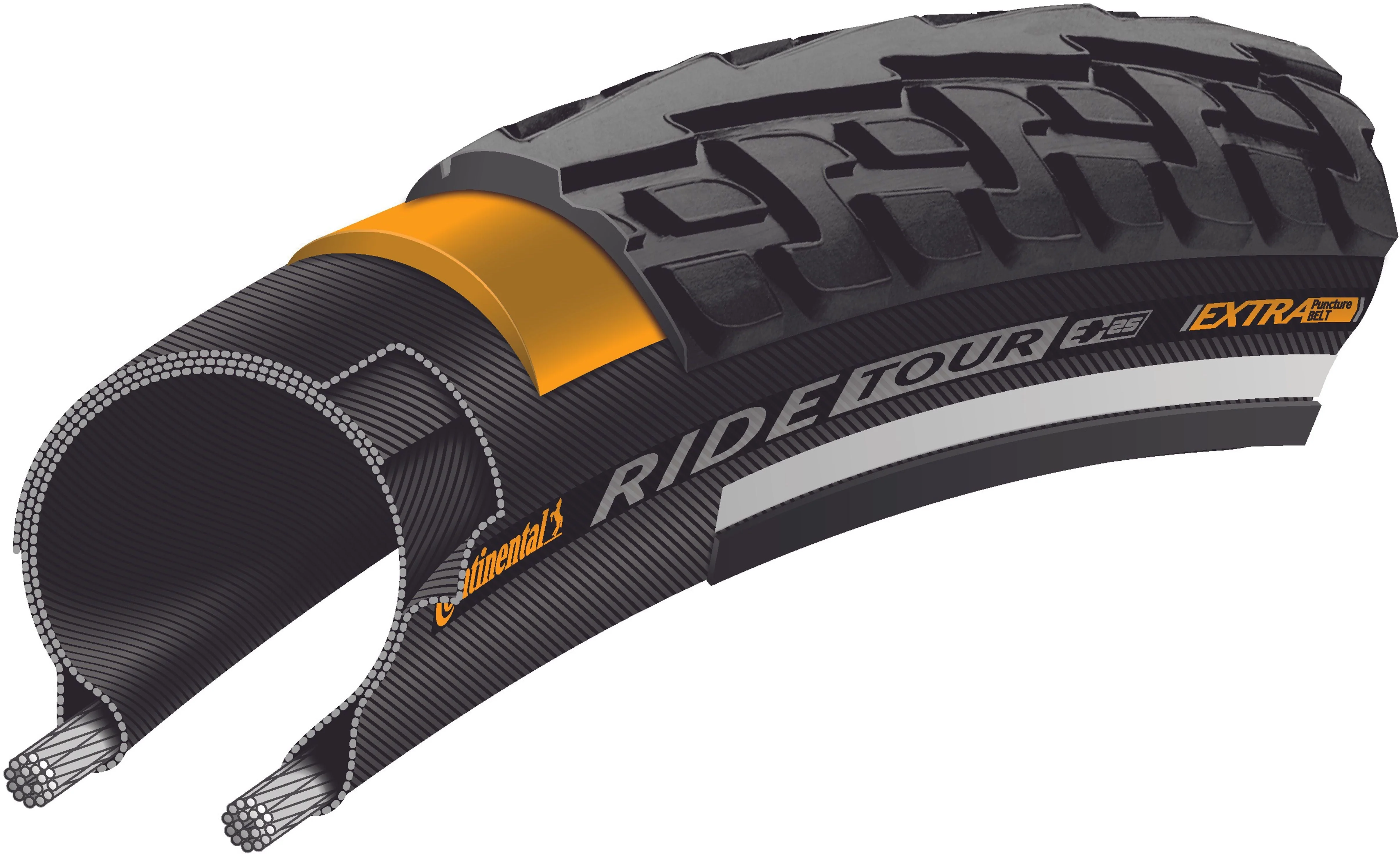 Continental Ride Tour Drahtreifen 26x1.75" schwarz/braun - Image 4