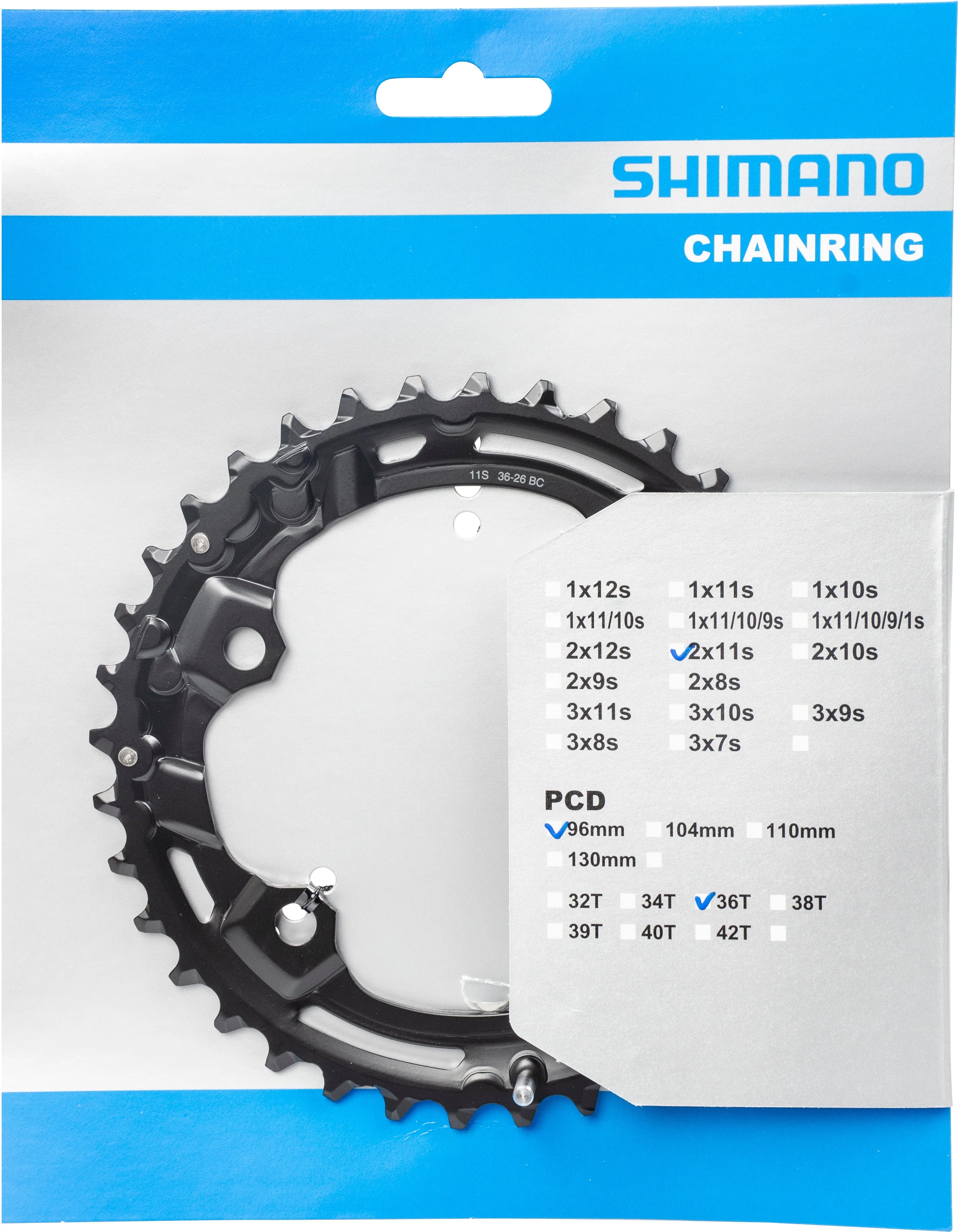Shimano Deore FC-M5100-2 Kettenblatt 11-fach 96mm schwarz